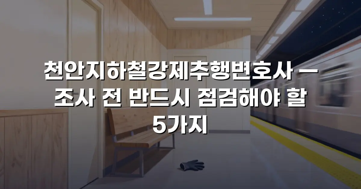 천안지하철강제추행변호사 — 조사 전 반드시 점검해야 할 5가지