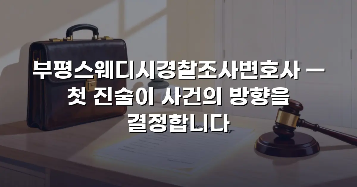 부평스웨디시경찰조사변호사 — 첫 진술이 사건의 방향을 결정합니다