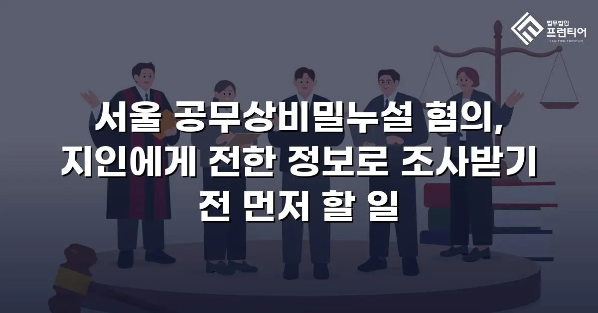 서울 공무상비밀누설 혐의, 지인에게 전한 정보로 조사받기 전 먼저 할 일