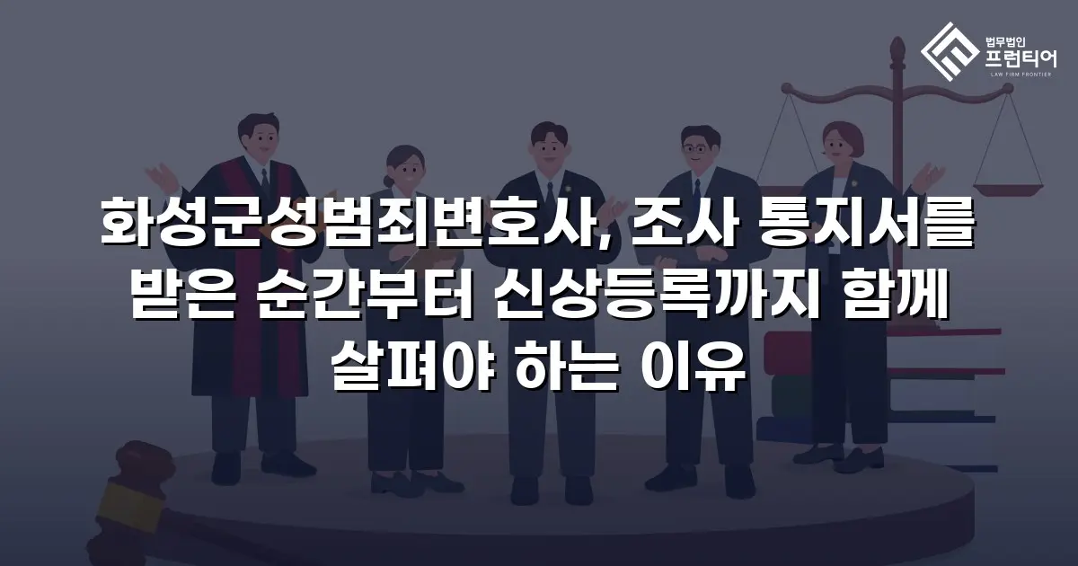 화성군성범죄변호사, 조사 통지서를 받은 순간부터 신상등록까지 함께 살펴야 하는 이유