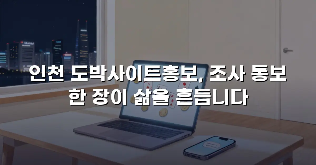 인천 도박사이트홍보, 조사 통보 한 장이 삶을 흔듭니다