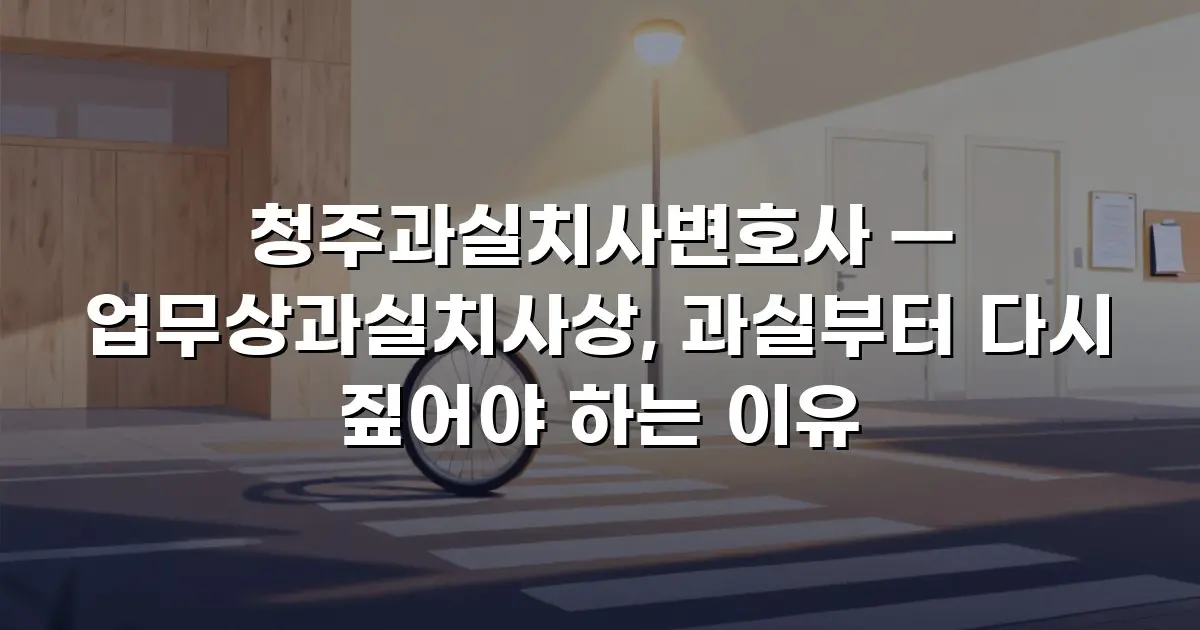 청주과실치사변호사 — 업무상과실치사상, 과실부터 다시 짚어야 하는 이유