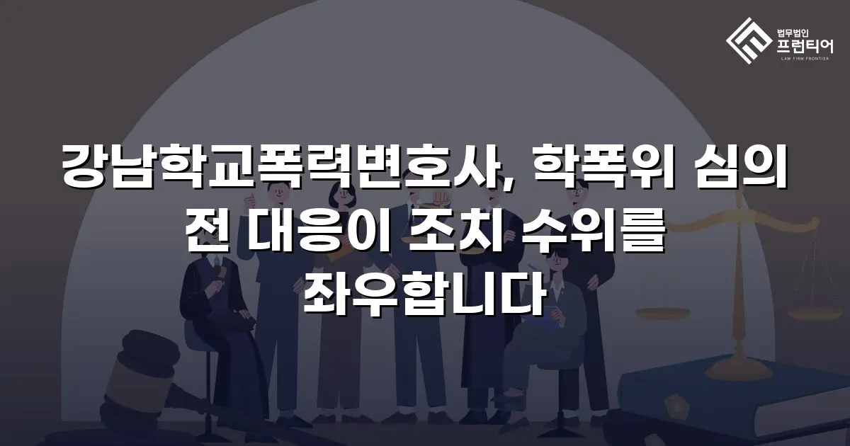강남학교폭력변호사, 학폭위 심의 전 대응이 조치 수위를 좌우합니다