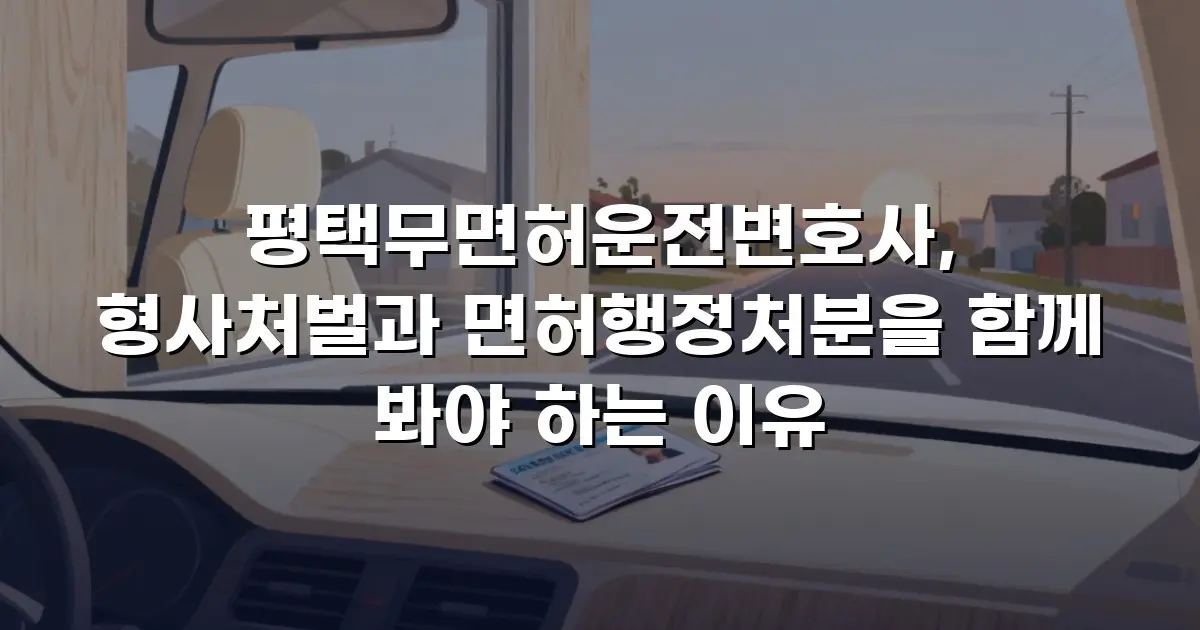 평택무면허운전변호사, 형사처벌과 면허행정처분을 함께 봐야 하는 이유