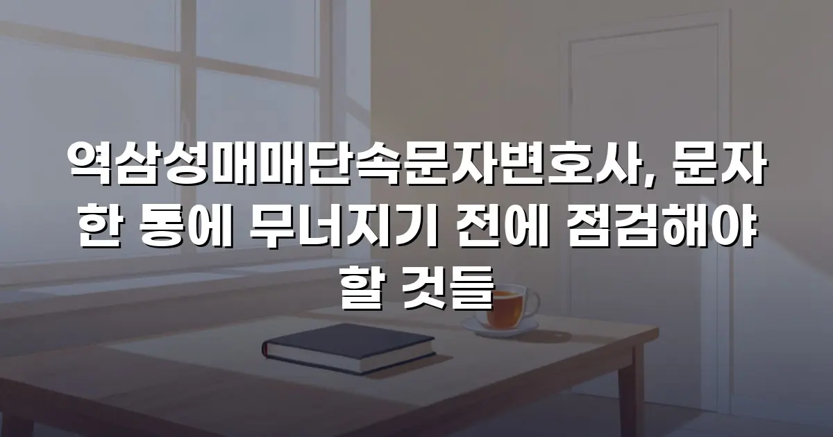 역삼성매매단속문자변호사, 문자 한 통에 무너지기 전에 점검해야 할 것들
