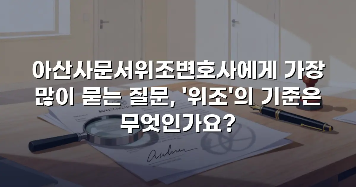 아산사문서위조변호사에게 가장 많이 묻는 질문, '위조'의 기준은 무엇인가요?
