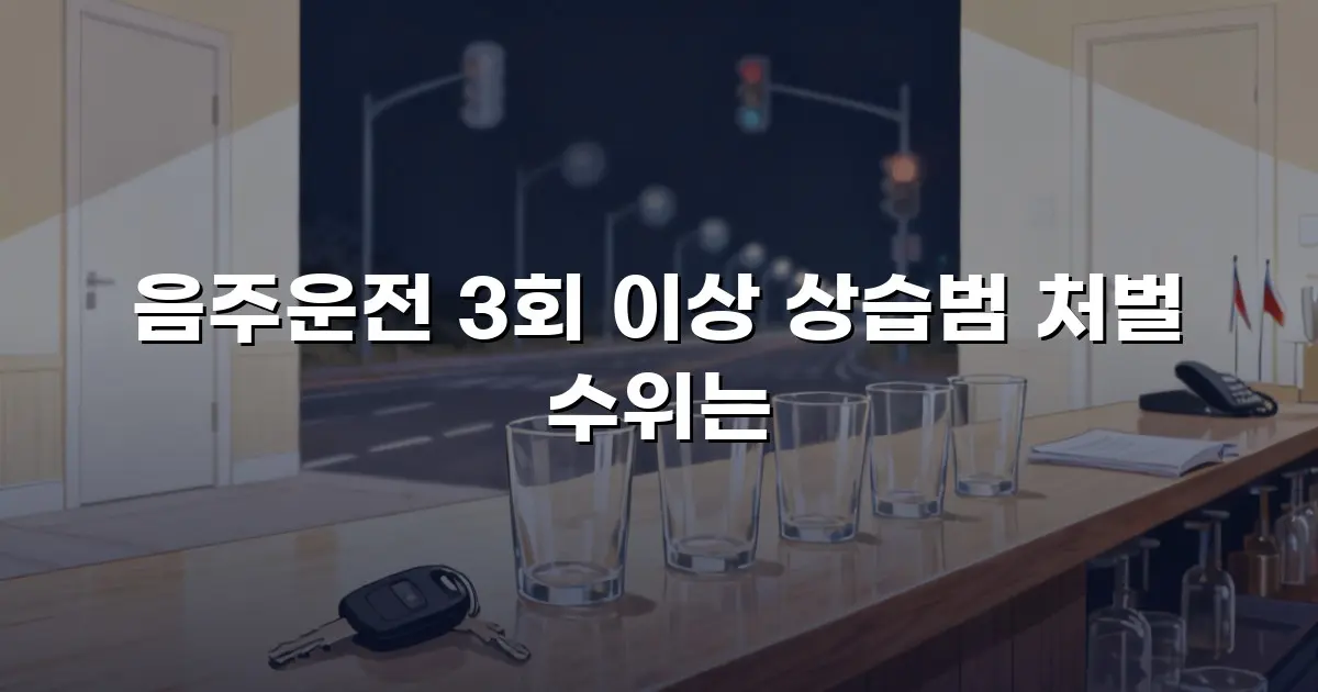 음주운전 3회 이상 상습범 처벌 수위는