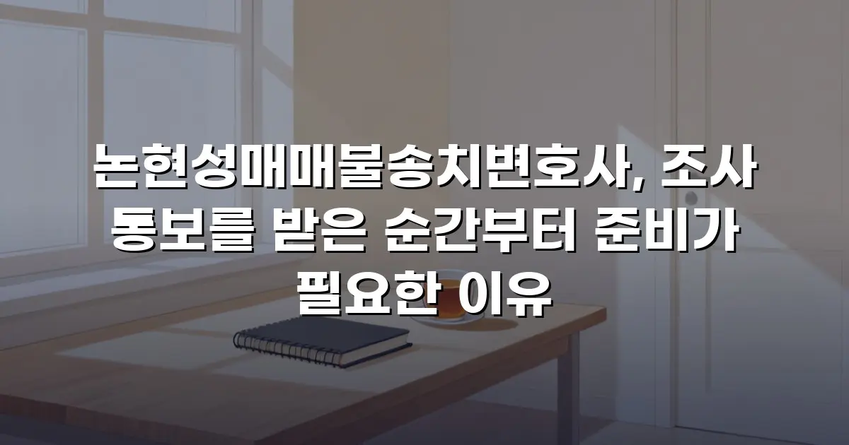 논현성매매불송치변호사, 조사 통보를 받은 순간부터 준비가 필요한 이유