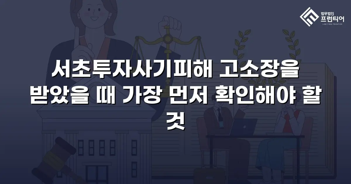 서초투자사기피해 고소장을 받았을 때 가장 먼저 확인해야 할 것