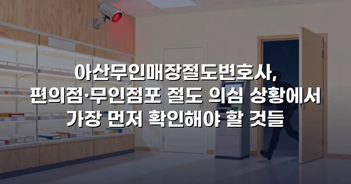 아산무인매장절도변호사, 편의점·무인점포 절도 의심 상황에서 가장 먼저 확인해야 할 것들