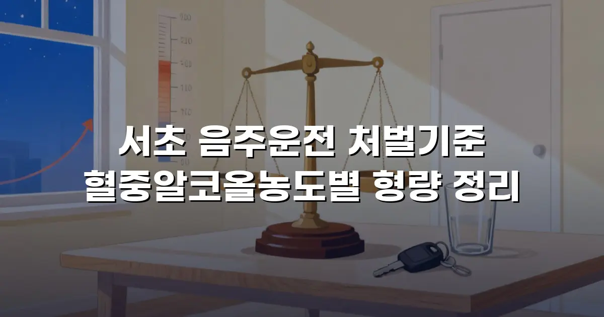 서초 음주운전 처벌기준 혈중알코올농도별 형량 정리