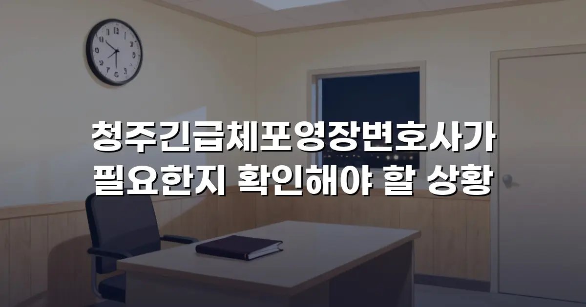 청주긴급체포영장변호사가 필요한지 확인해야 할 상황