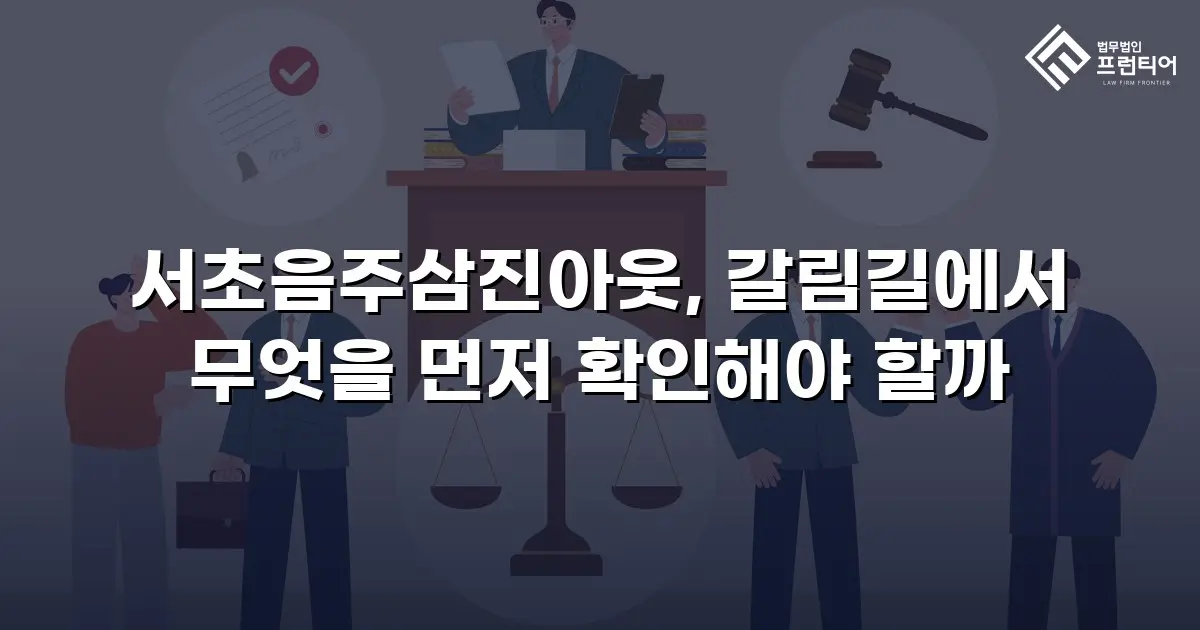 서초음주삼진아웃, 갈림길에서 무엇을 먼저 확인해야 할까