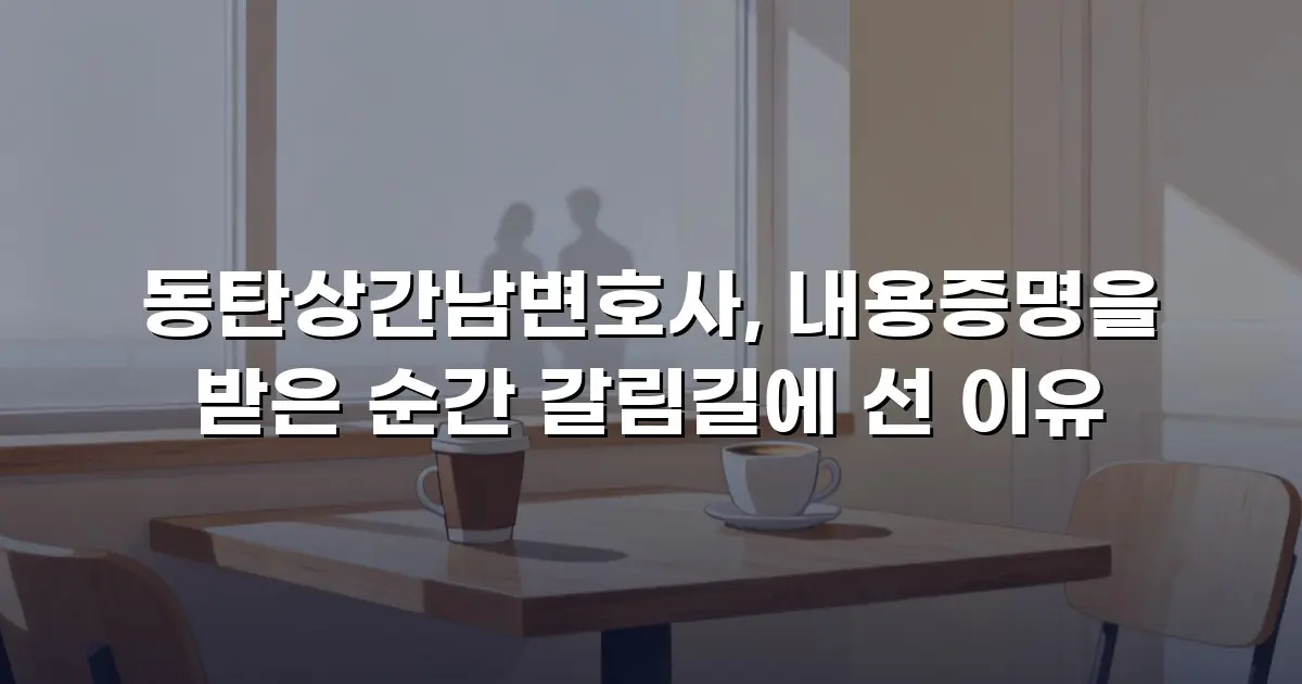 동탄상간남변호사, 내용증명을 받은 순간 갈림길에 선 이유