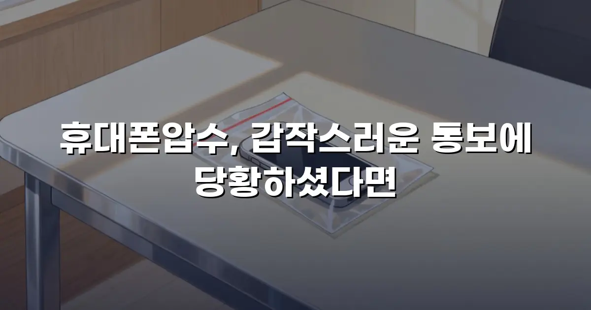 휴대폰압수, 갑작스러운 통보에 당황하셨다면