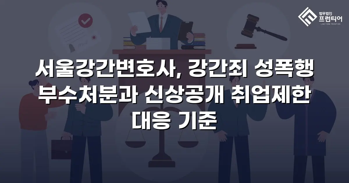 서울강간변호사, 강간죄 성폭행 부수처분과 신상공개 취업제한 대응 기준