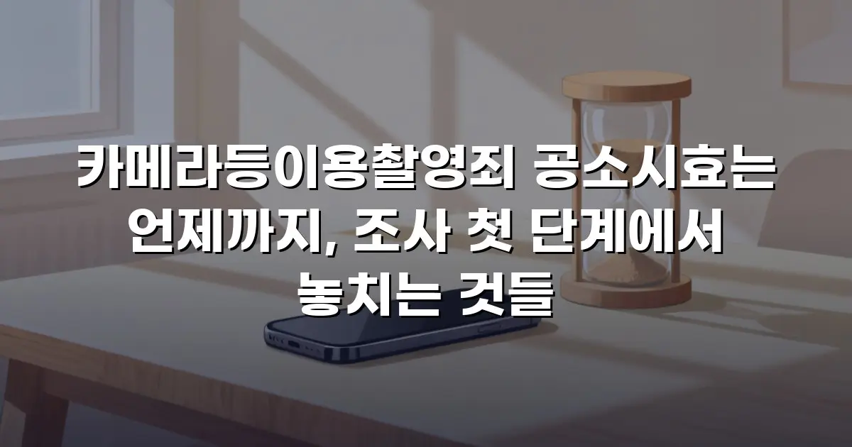 카메라등이용촬영죄 공소시효는 언제까지, 조사 첫 단계에서 놓치는 것들