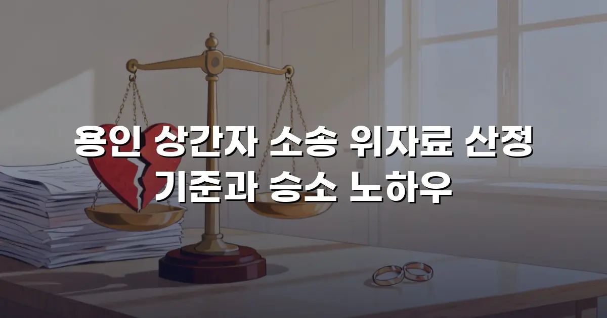 용인 상간자 소송 위자료 산정 기준과 승소 노하우