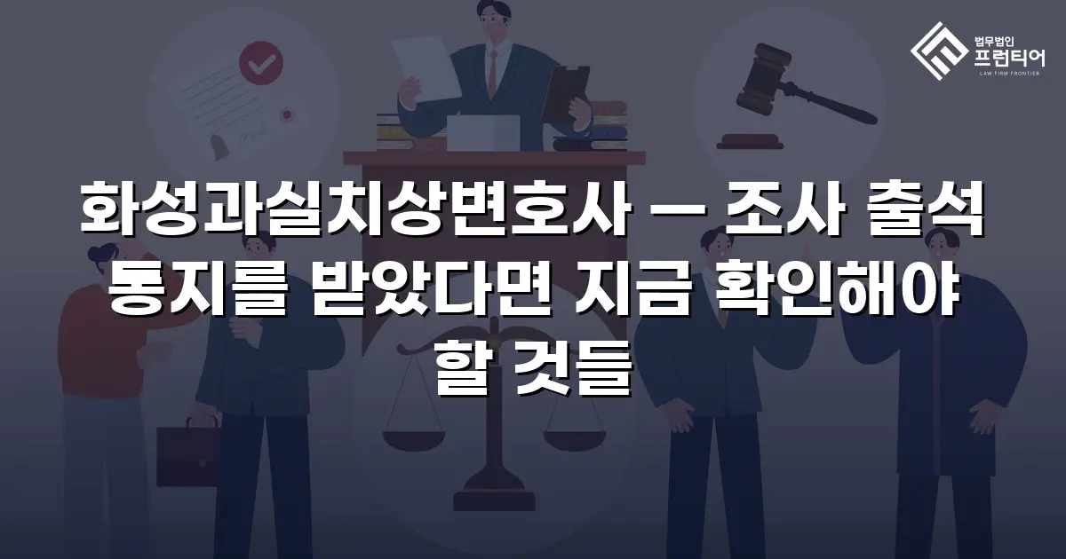 화성과실치상변호사 — 조사 출석 통지를 받았다면 지금 확인해야 할 것들