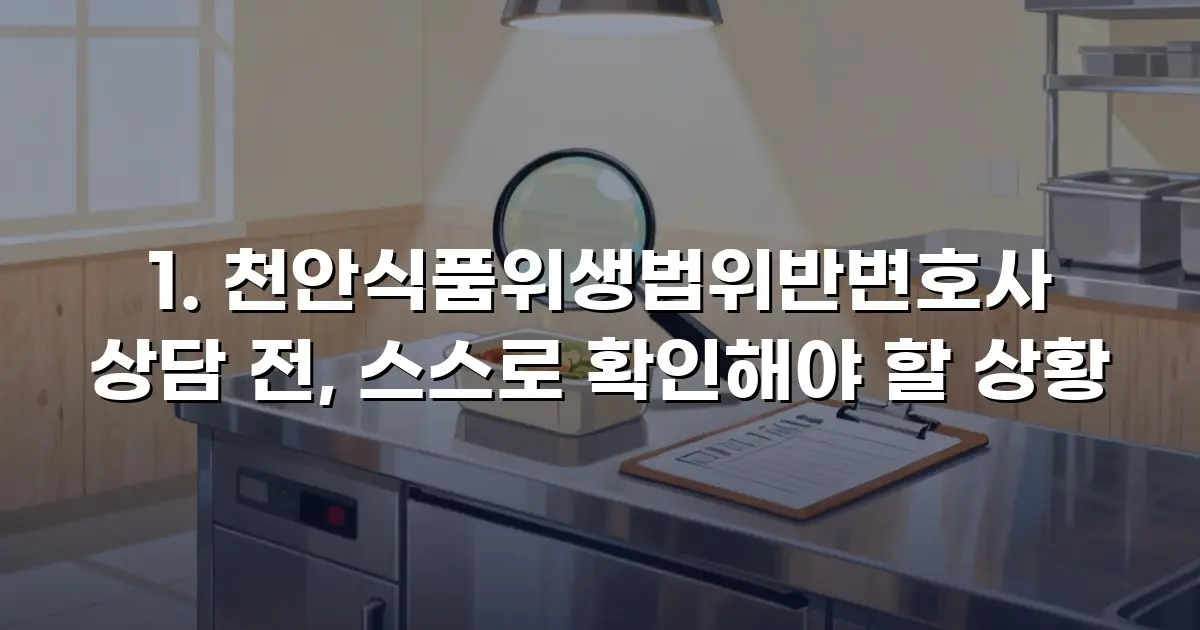 천안식품위생법위반변호사 상담 전, 스스로 확인해야 할 상황