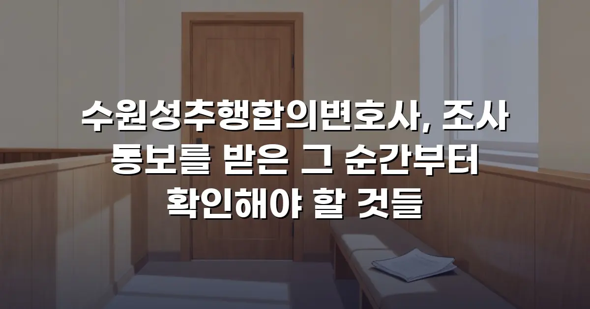 수원성추행합의변호사, 조사 통보를 받은 그 순간부터 확인해야 할 것들