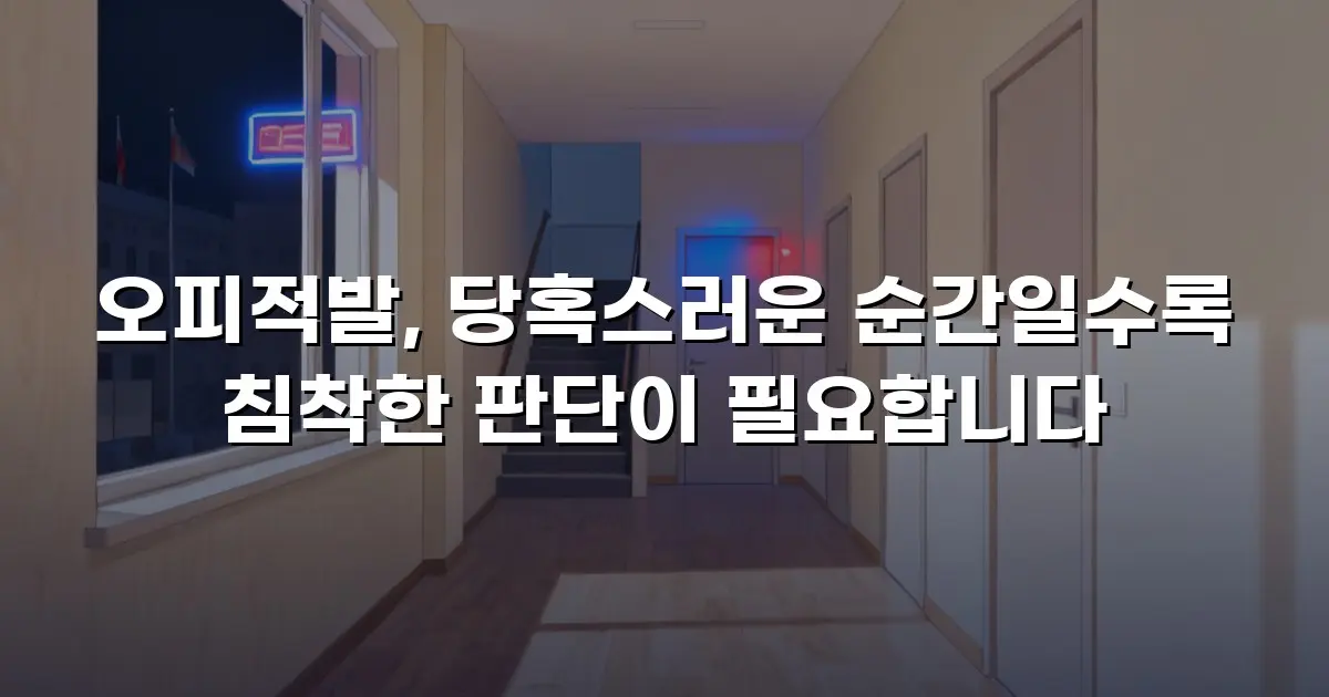 오피적발, 당혹스러운 순간일수록 침착한 판단이 필요합니다