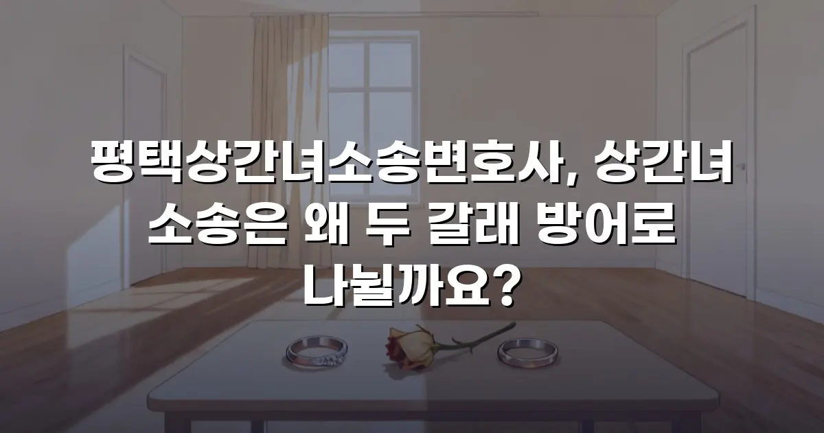 평택상간녀소송변호사, 상간녀 소송은 왜 두 갈래 방어로 나뉠까요?