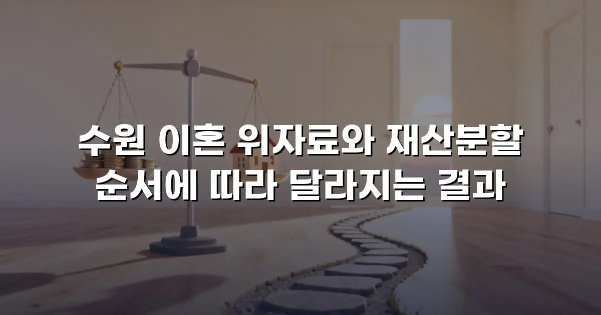 수원 이혼 위자료와 재산분할 순서에 따라 달라지는 결과