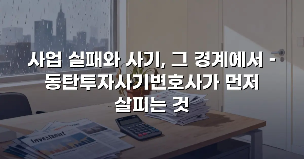사업 실패와 사기, 그 경계에서 – 동탄투자사기변호사가 먼저 살피는 것