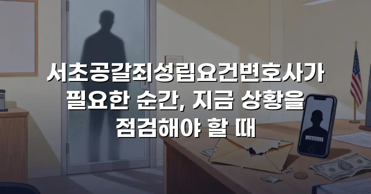 서초공갈죄성립요건변호사가 필요한 순간, 지금 상황을 점검해야 할 때