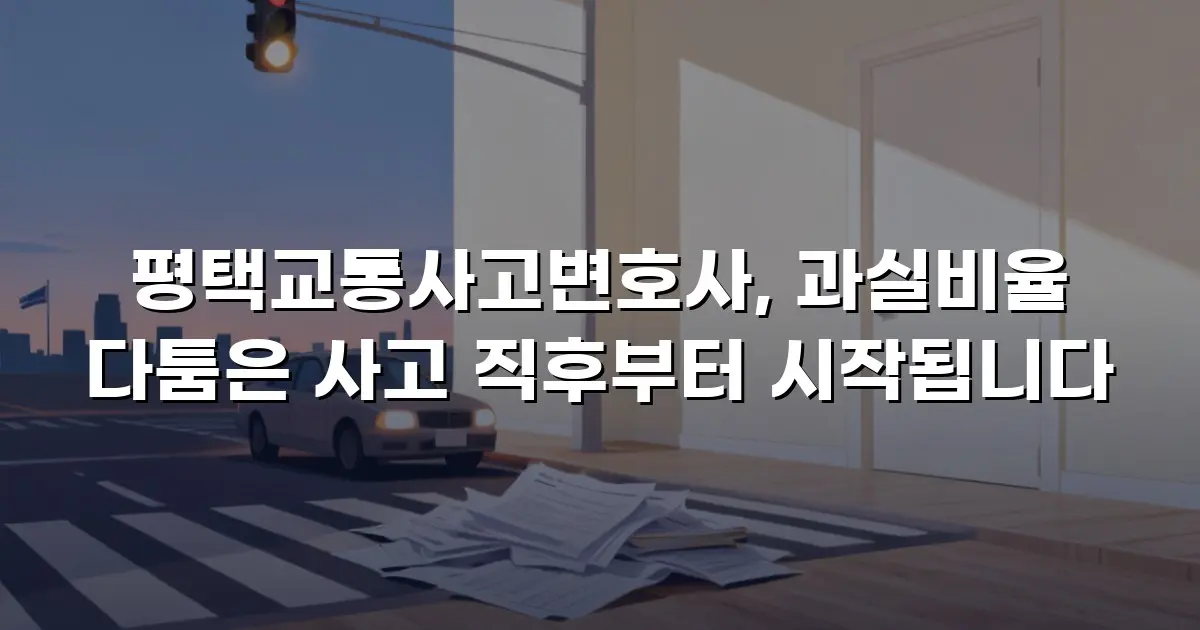평택교통사고변호사, 과실비율 다툼은 사고 직후부터 시작됩니다