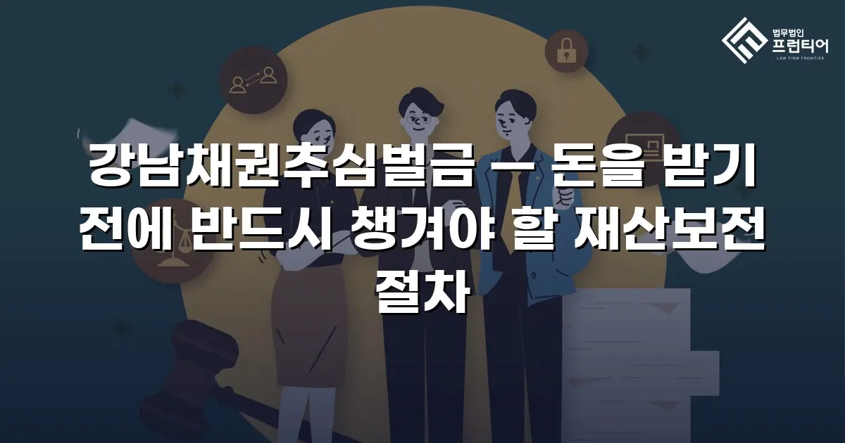 강남채권추심벌금 — 돈을 받기 전에 반드시 챙겨야 할 재산보전 절차
