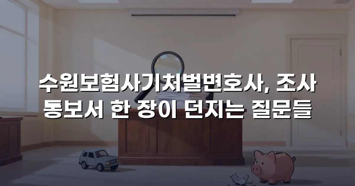 수원보험사기처벌변호사, 조사 통보서 한 장이 던지는 질문들