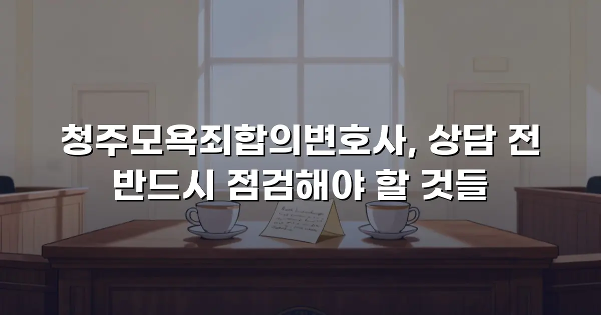 청주모욕죄합의변호사, 상담 전 반드시 점검해야 할 것들