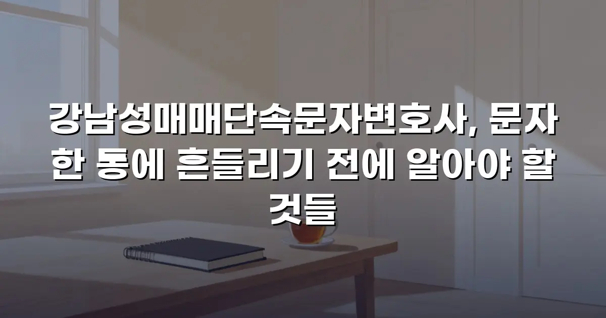 강남성매매단속문자변호사, 문자 한 통에 흔들리기 전에 알아야 할 것들