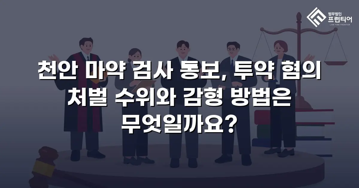 천안 마약 검사 통보, 투약 혐의 처벌 수위와 감형 방법은 무엇일까요?