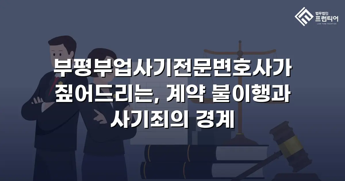 부평부업사기전문변호사가 짚어드리는, 계약 불이행과 사기죄의 경계