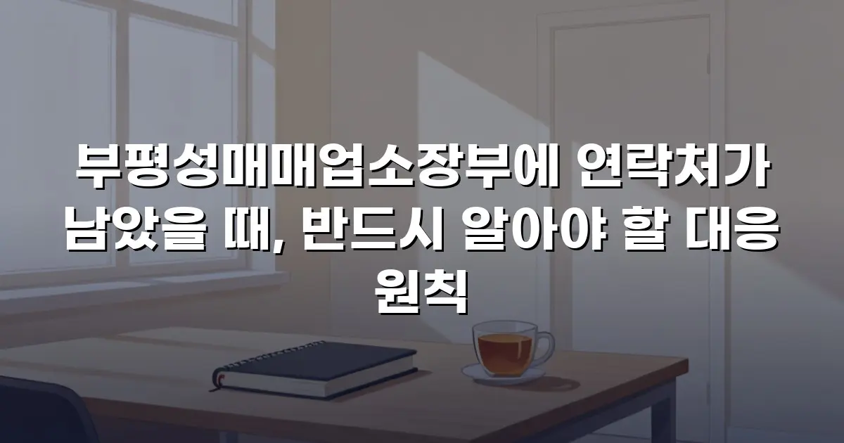 부평성매매업소장부에 연락처가 남았을 때, 반드시 알아야 할 대응 원칙