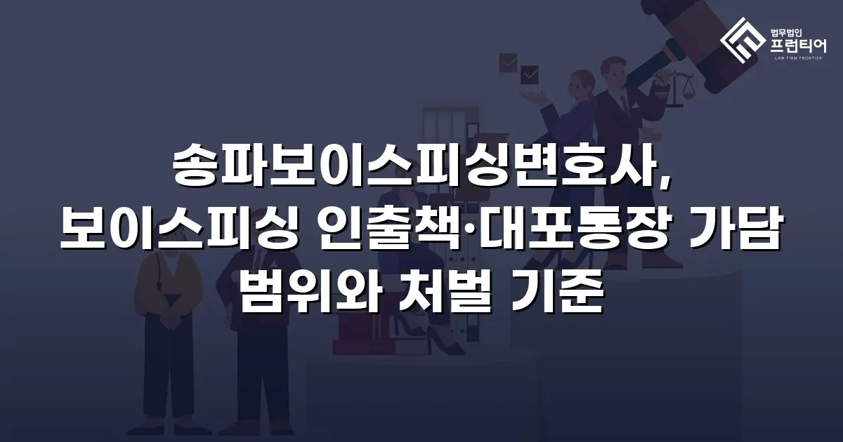 송파보이스피싱변호사, 보이스피싱 인출책·대포통장 가담 범위와 처벌 기준