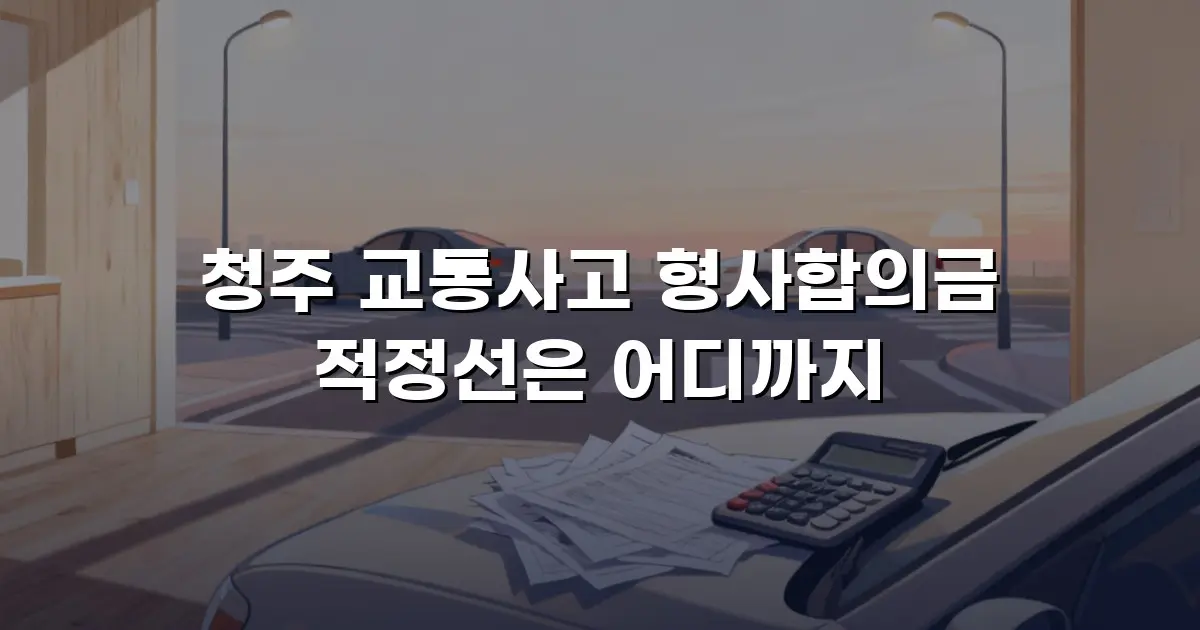 청주 교통사고 형사합의금 적정선은 어디까지
