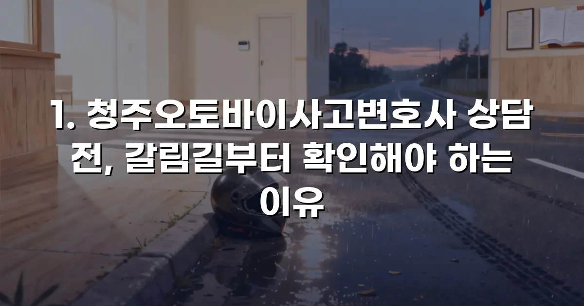 청주오토바이사고변호사 상담 전, 갈림길부터 확인해야 하는 이유