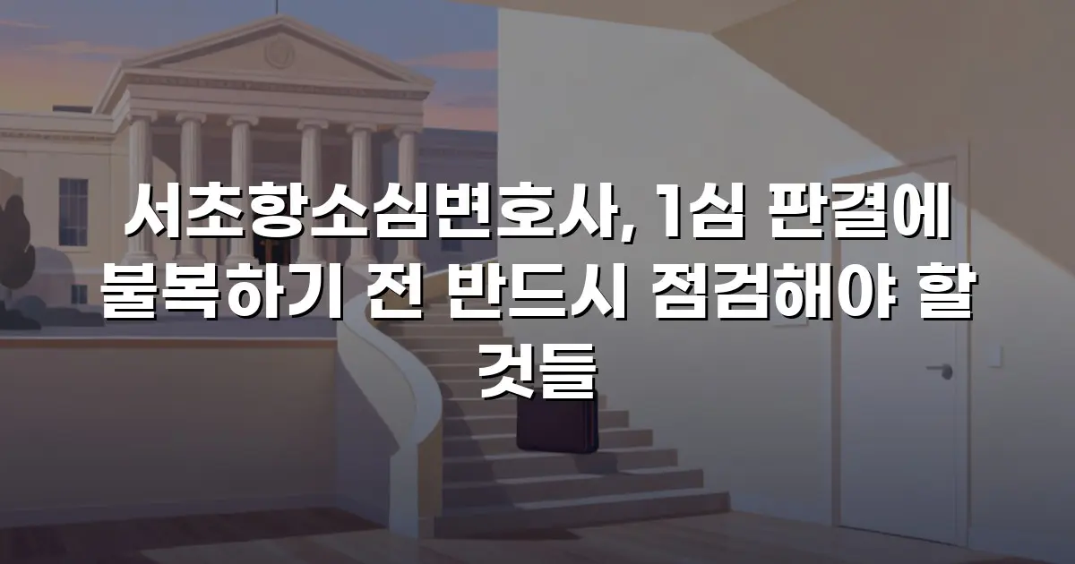 서초항소심변호사, 1심 판결에 불복하기 전 반드시 점검해야 할 것들