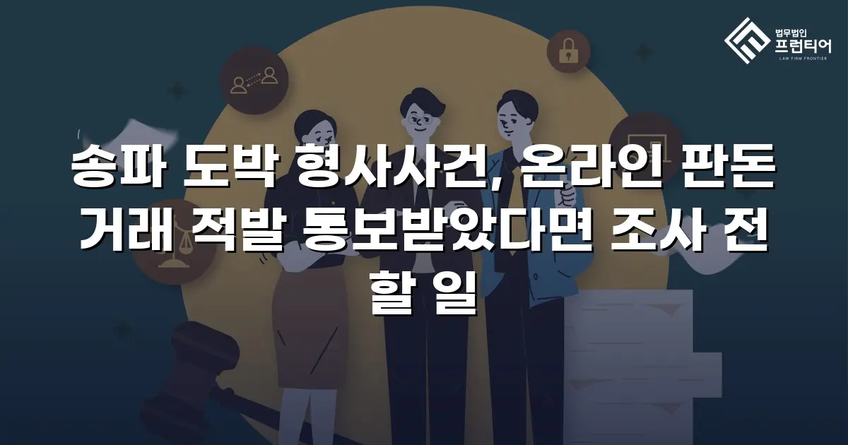 송파 도박 형사사건, 온라인 판돈 거래 적발 통보받았다면 조사 전 할 일