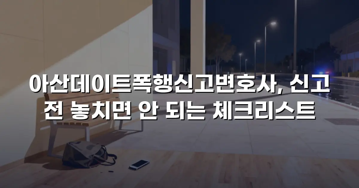 아산데이트폭행신고변호사, 신고 전 놓치면 안 되는 체크리스트