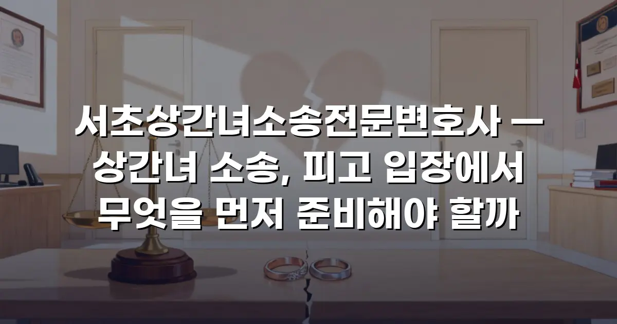 서초상간녀소송전문변호사 — 상간녀 소송, 피고 입장에서 무엇을 먼저 준비해야 할까