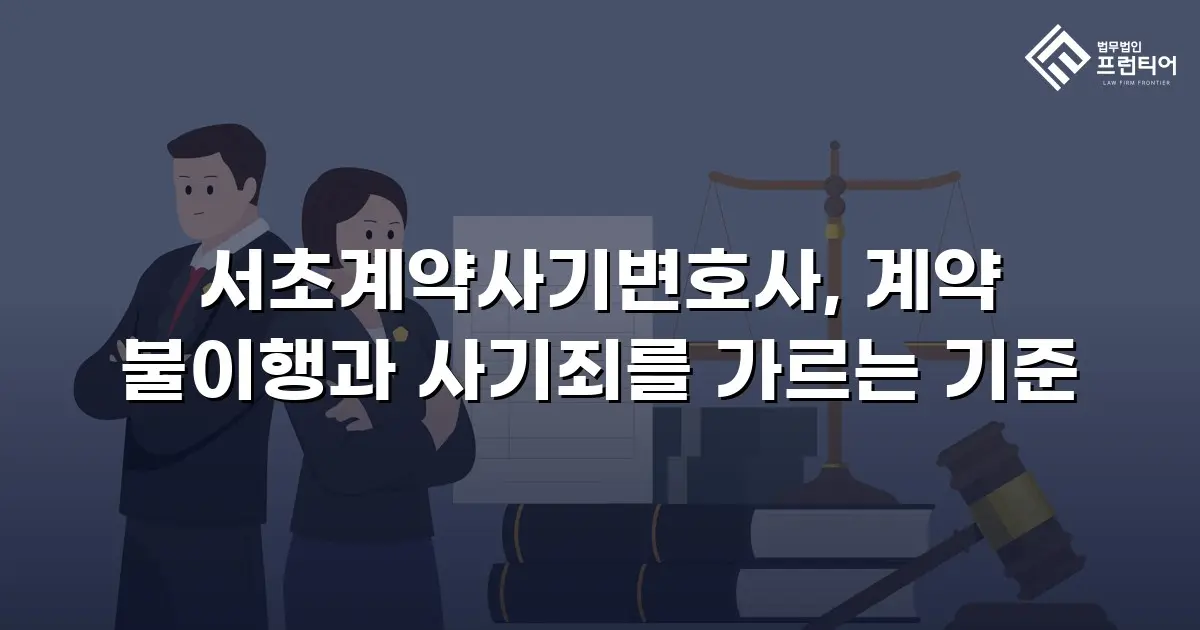 서초계약사기변호사, 계약 불이행과 사기죄를 가르는 기준