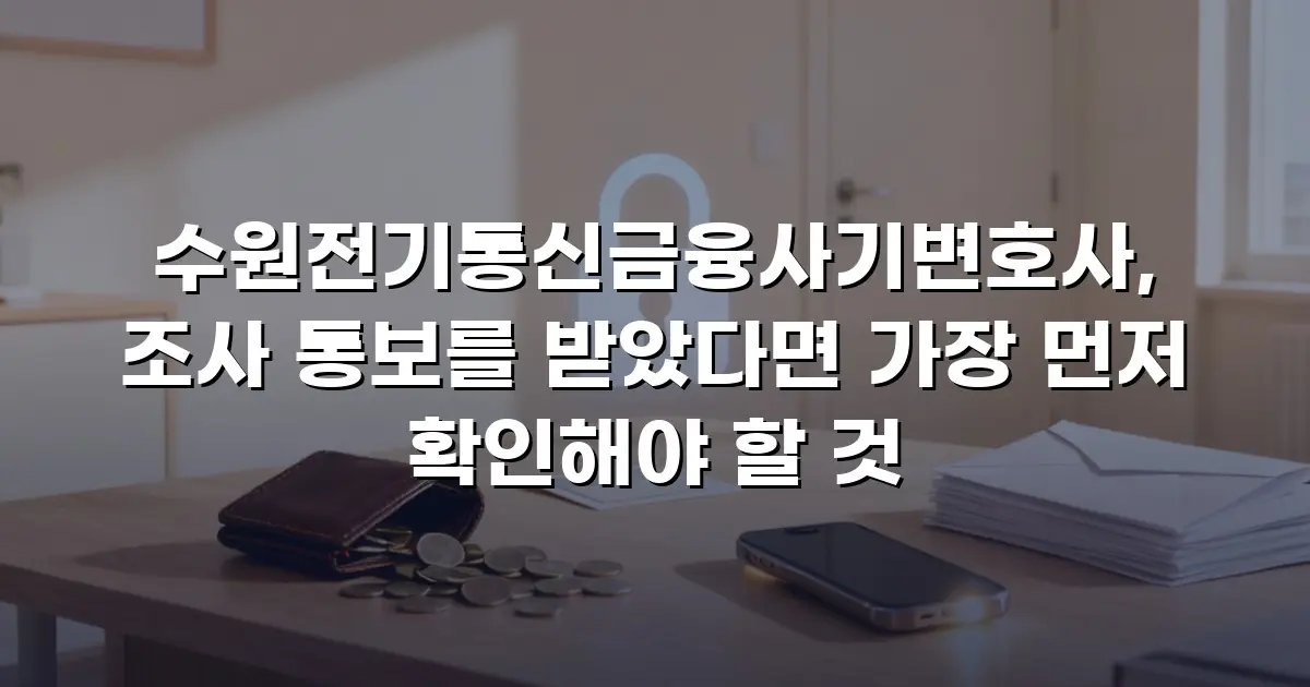 수원전기통신금융사기변호사, 조사 통보를 받았다면 가장 먼저 확인해야 할 것