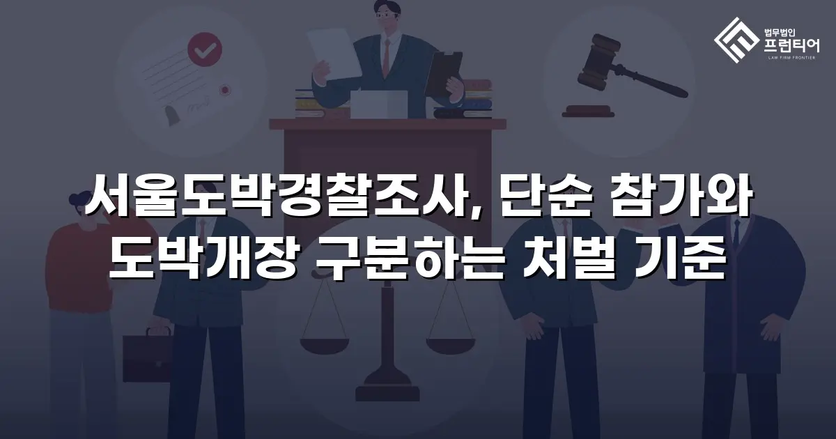 서울도박경찰조사, 단순 참가와 도박개장 구분하는 처벌 기준