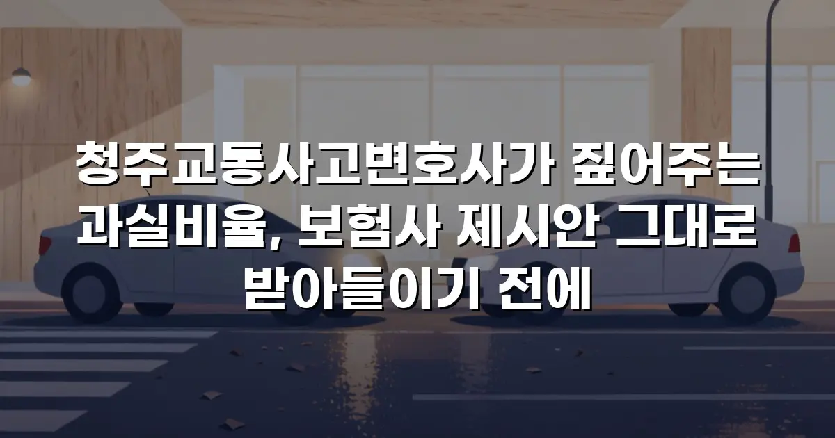 청주교통사고변호사가 짚어주는 과실비율, 보험사 제시안 그대로 받아들이기 전에