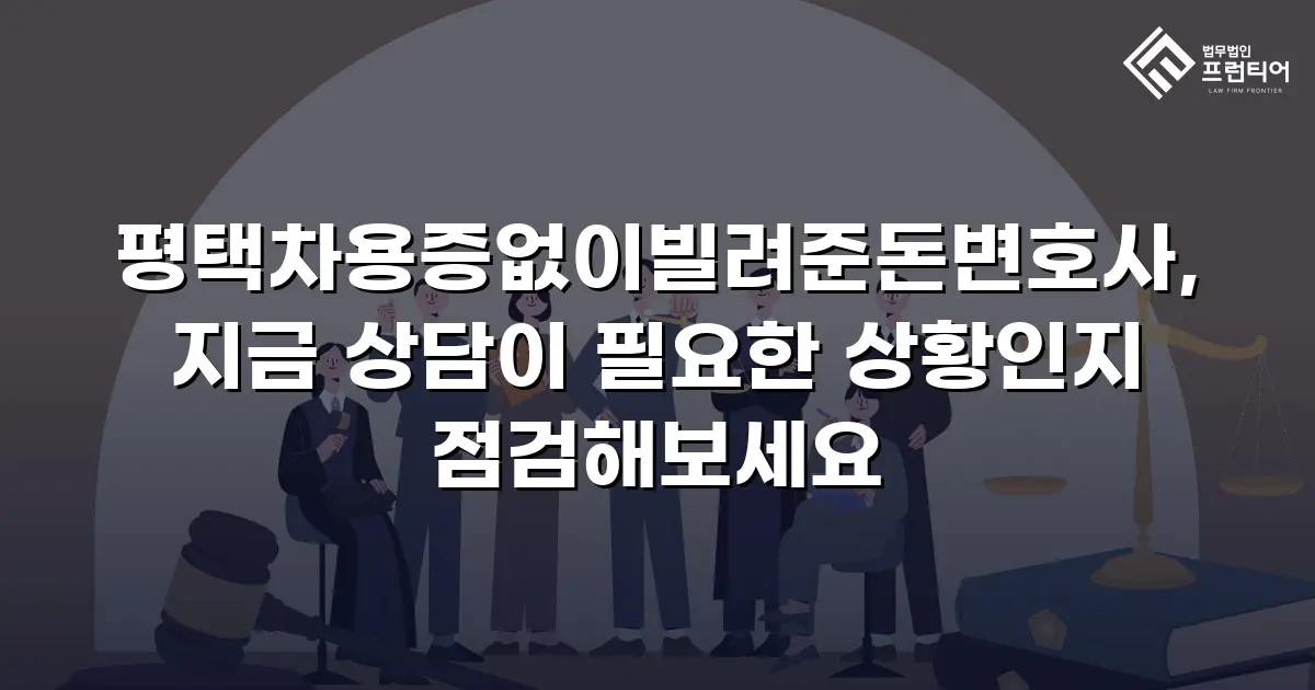 평택차용증없이빌려준돈변호사, 지금 상담이 필요한 상황인지 점검해보세요